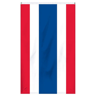 Thailand National Flag for sale to buy online from Atlantic Flag and Pole. Red, white, and blue flag with two red stripes, 2 white stripes, and a large blue stripe in the middle.